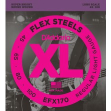 Jim Dunlop Daddarıo EFX170 Bass Gitar Tel Seti, Flexsteels, Regular Lıght