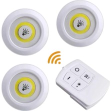 ALFA AKSESUAR 03 LED Lamba 3'lü Uzaktan Kumandalı Yapışkanlı