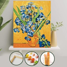 Palmiye Hobi Sanat 40x50 CM Süsen Sayılarla Boyama Tuval Seti Fırça Boya Dahil Çıtalı