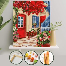 Palmiye Hobi Sanat Sayılarla Boyama Tuval Seti Kırmızı Kapı 40x50 CM Fırça ve Boya Dahil