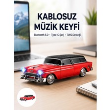 Mercora Tech Vintage Tasarımlı LED Işıklı Bluetooth Hoparlör 10W