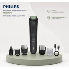Philips MG3940/15 8'i 1 Arada Erkek Bakım Seti Siyah Renkli Kablosuz Kullanım ve 70 Dk Süre