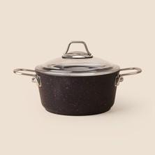 Olika Siyah Inci Granit Derin Tencere - 20 cm