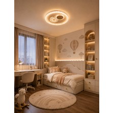 Dolunay Avize Modern LED Çocuk Odası Avizesi | 3 Renk Aydınlatma | Dekoratif Tavan Plafonyeri