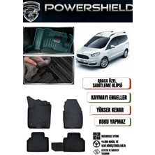 POWERSHIELD Ford Courier 2014-2023 Arası Uyumlu Araca Özel Premium 5D Havuzlu Oto Paspas Takımı