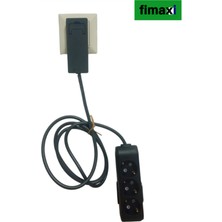Fimaxi 3x1,5 Ttr Ince Slim Fişli Üçlü Topraklı Uzatma Kablosu Siyah | Dar Alanlara Uygun Grup Priz | 1 Metre - 2 Metre - 3 Metre - 4 Metre Seçenekli | 16A 3500W