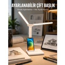 Belle Fusion Mey Ithalat® Ayarlanabilir Kısılabilir LED Masa Lambası | Entegre Kalemlik ve Telefon Tutucu Ö
