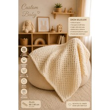 Custom Baby El Örgüsü Bebek Battaniyesi Hasır model - Alize Puffy Ipten Yumuşak Dokulu Çocuk Battaniyesi Bebek Hediyesi