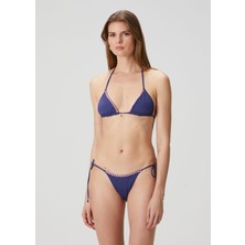 Frankie's Bikinis Mackenzie Lacivert Işlemeli Bikini Altı