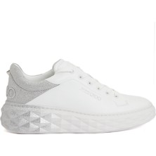 Jimmy Choo Diamond Maxi/f Iı Beyaz Silver Kadın Deri Sneaker