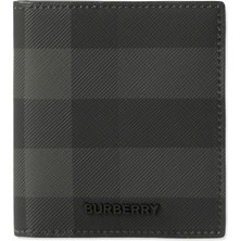 Burberry Check Gri Deri Erkek Kartlık