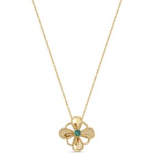 Orena Jewelry Sapphire Lotus 14 Ayar Altın Kadın Kolye