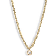Ginza Design Jewelry Honey White Diamond Pırlanta Taşlı 14 Ayar Altın Kadın Kolye