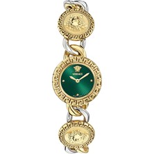 Versace VRSCVE0Q00125 Altın Rengi Metalik Gri Çelik Kadın Kol Saati