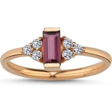 Safir Mücevher Hazine Radolite Pırlanta 14 Ayar Rose Gold Kadın Altın Yüzük