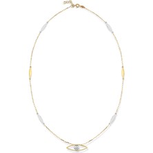 Orena Jewelry Evil Eye 14 Ayar Altın Pırlanta Kolye