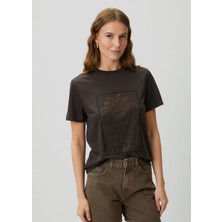  club kahverengi palmiye hotfix viskon t-shirt