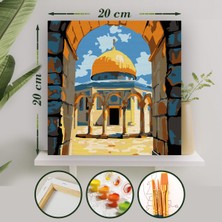 Palmiye Hobi Sanat Sayılarla Boyama 20X20 Tuval Seti Fırça Boya Dahil Çıtaya Gerili - Mescid-I Aksa
