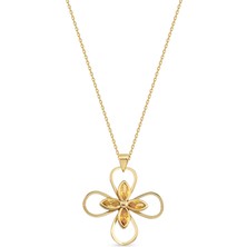 Orena Jewelry Yellow Flower 14 Ayar Altın Kadın Kolye