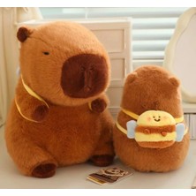 Capybara Kapibara Arı Figür Peluş Oyuncak Uyku Arkadaşı  Umuşak Sevimli 33 cm Kahverengi Dekoratif Hediyelik