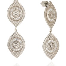  collection silver gözlü formlu taşlı kadın küpe