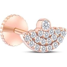 Safir Mücevher Caelum 14 Ayar Rose Gold Kadın Pırlanta Piercing