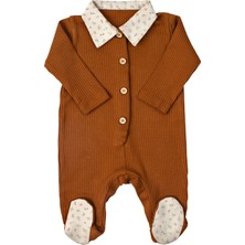 Koalav Caramel Coffee Uzun Kollu Ayaklı Unisex Bebek Tulum