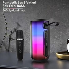 Bezos Pluse 5 Mikrofonlu Rgb Kablosuz Hoparlör - Siyah