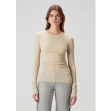 Rick Owens Bej Uzun Kol T-Shirt