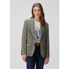 Polo Ralph Lauren Siyah Desenli Keten Blazer