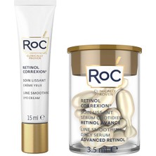 Roc Retinol Correxion Line Smoothing Anti-Aging Canlandırıcı Göz Kremi 15 ml + 10'lu Kapsül Gece Serumu 2'li Cilt Bakım Seti
