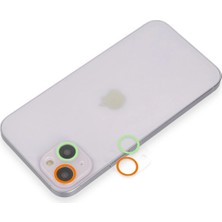 Nacario Mey Ithalat®   iPhone 13 Mini Renkli Kamera Lens Koruma Cam - Turuncu-Yeşil
