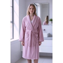 Erca Home Tekstil Ürünleri %100 Pamuklu Bornoz / Pembe Şal Yaka