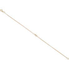 Collection Taşlı Harf Detaylı Kadın Altın Bileklik