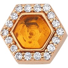Bee Goddess Queen Bee Sitrin Pırlanta Kadın Altın Küpe