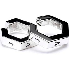 Jaagravii Hexagon Ear Cuff 2'li Unisex Kıkırdak Küpe Seti