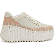 Chloe Nama Bej Beyaz Kadın Deri Sneaker