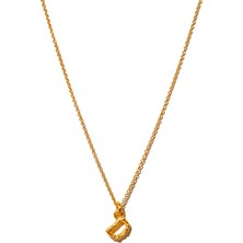 Fidelle Alphabet Pendant Letter Small D Harfi Detaylı 14 Ayar Altın Kadın Kolye