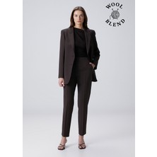  collection kahverengi yün karışımlı pantolon