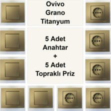 Ovivo Grano Titanyum Anahtar + Priz Set