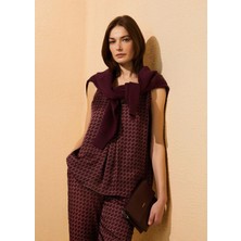  collection mürdüm desenli bluz