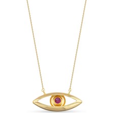Orena Jewelry Ruby Eye Shot 24 Ayar Altın Kaplama Kadın Kolye