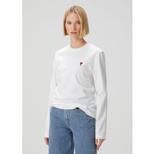 Ami Paris Beyaz Uzun Kol T-Shirt