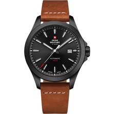 SWISS MILITARY BY CHRONO SMA34077.11 Siyah Deri Erkek Kol Saati