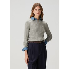 Polo Ralph Lauren Gri Saç Örgü Kazak