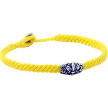 Boga Makrame Fleur De Lis Disc Erkek Gümüş Bileklik