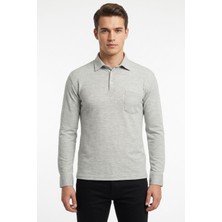 Çizgi Triko Erkek Gömlek Yaka Cepli Klasik Kalıp Sweatshirt 5304 BGL-ST05540