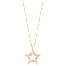 Venta Jewelry Yıldız 14 Ayar Kadın Pırlanta Kolye