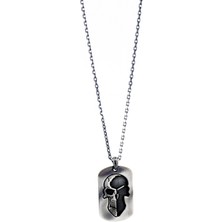 Kayra Khan Skull Tag Gümüş Erkek Kolye