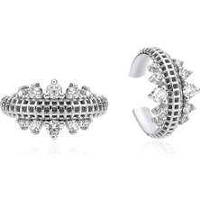 Two Sided Princess Semita 925 Ayar Gümüş Unisex Kıkırdak Küpe
